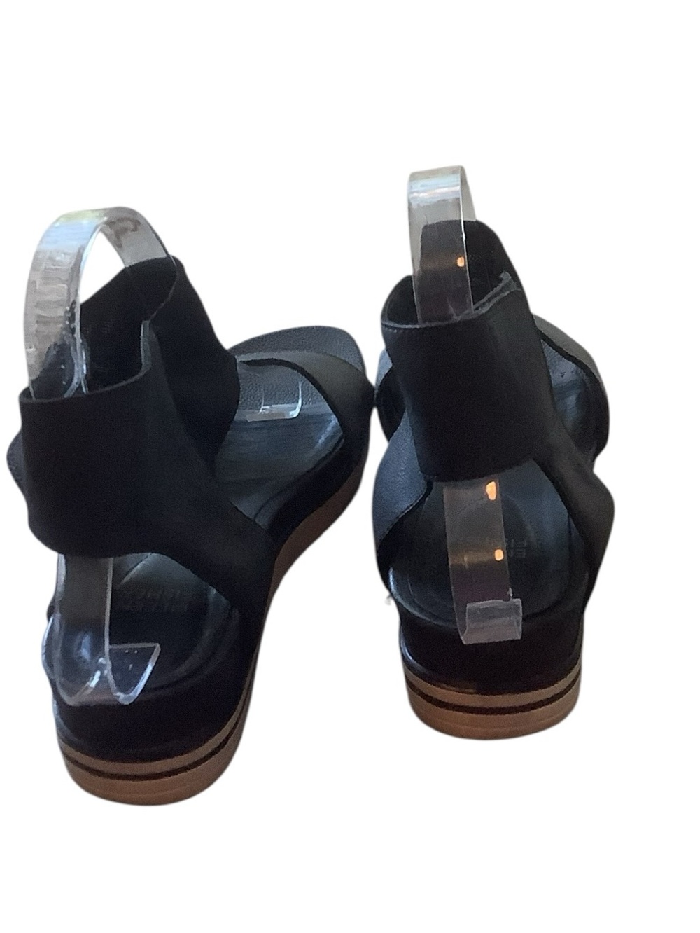 Eileen Fisher Black Leather Ankle Strap Sandals | Minimalist Comfort | Size 8.5 - Picture 8 of 10